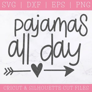 SVG engraçado para camisas - SVG cansado - Arquivo de corte de pijama - SVG de coração para Cricut - Arquivos SVG para Cricut - Camisa de dormir Svg - Presentes de aniversário para ela