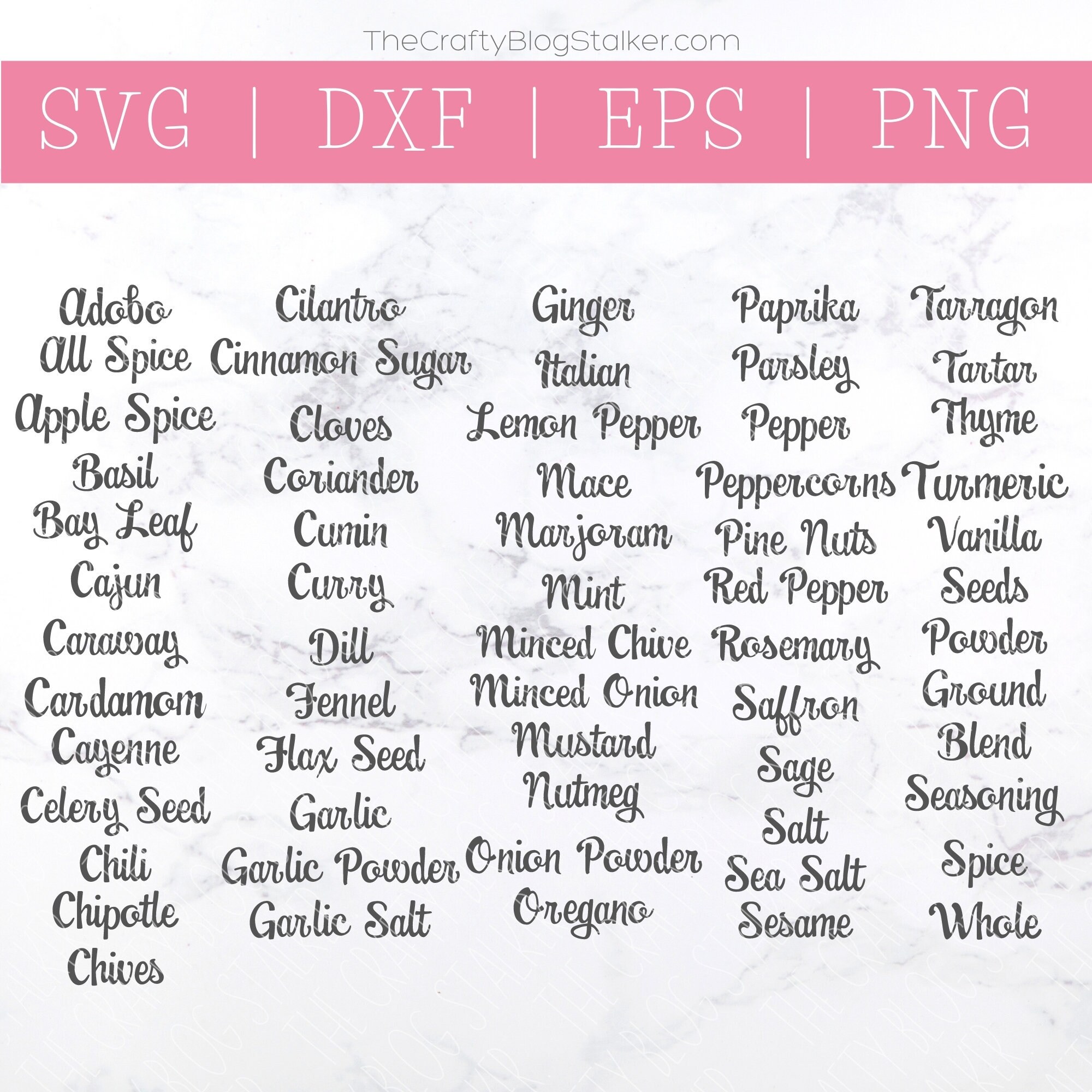 Download Spice Labels Svg Herb Labels Svg Kitchen Labels Svg Spice Etsy