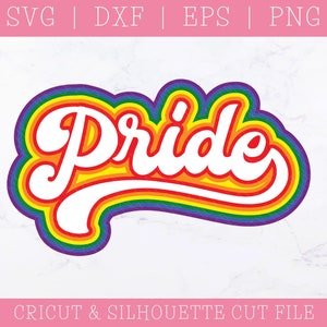 Retro Pride SVG - Regenbogen SVG - SVG-Dateien für Cricut - Layered geschnitten