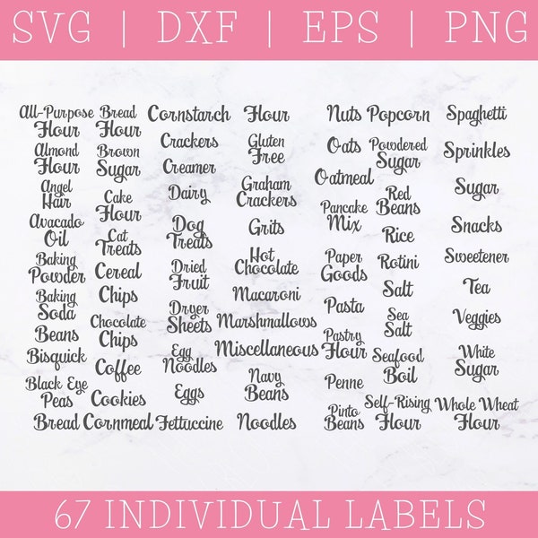 Pantry Labels Bundle SVG - Pantry SVG - Kitchen Labels SVG - Canister Labels Svg - Food Svg - Kitchen Svg - Jar Labels - Pantry Organization