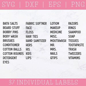 Bathroom Labels SVG - Bathroom SVG - SVG Files for Cricut - Jar Labels Svg - Laundry Svg - Organize Svg - Organization Labels - Home Labels