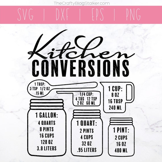 Download Kitchen Conversion Svg Conversion Chart Kitchen Etsy