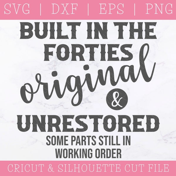 Built in the 40s SVG - 80th Birthday SVG - SVG Files for Cricut - Built in the Forties - Funny Svg - Grandpa Svg - Grandma Svg - Love Svg