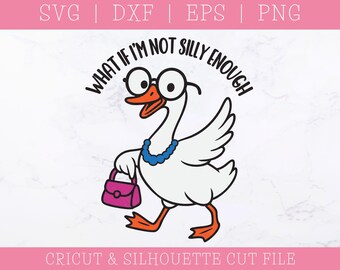 Silly Goose SVG DXF PNG: grappig gezegde, clipartbundel (digitale download)