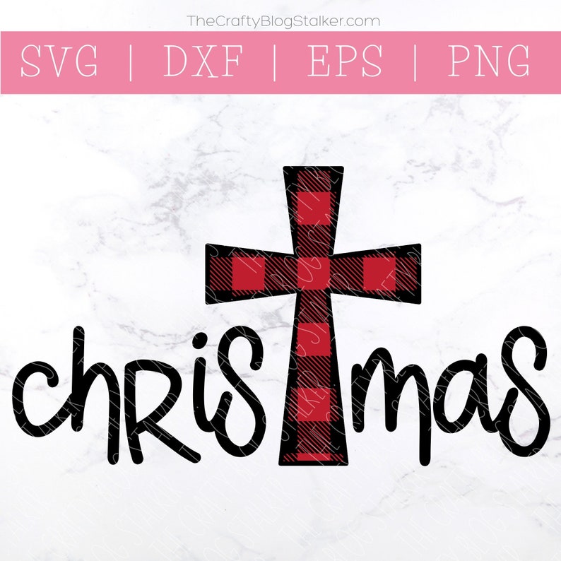 Download Christmas Cross SVG Buffalo Plaid SVG Merry Christmas SVG ...