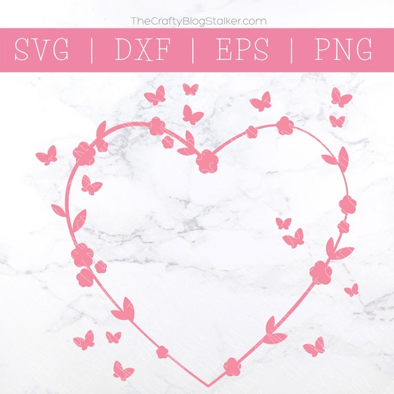 Download Heart Frame Svg Heart Wreath Svg Butterfly Heart Svg Etsy