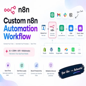 Aangepaste n8n-automatiseringworkflow, AI CRM API-integratie, automatisering van bedrijfsprocessen