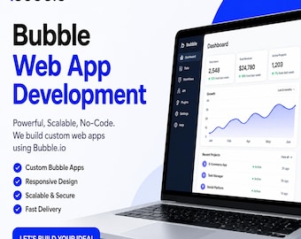 Utveckling av anpassade Bubble.io-webbappar | SaaS utan kod, marknadsplats, MVP (digital tjänst)