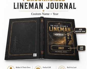 Carnet de notes personnalisé pour monteur de lignes, cadeau personnalisé pour monteur de lignes, carnet à couverture rigide