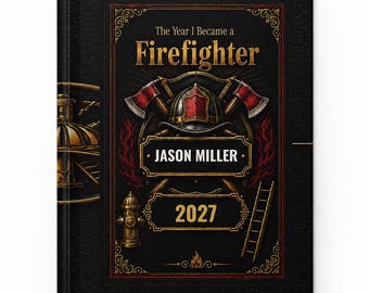 Journal de fin d'études personnalisé pour pompiers, cadeau de l'école des pompiers avec nom personnalisé