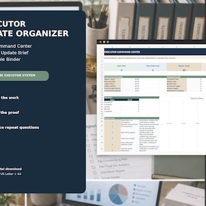 Executor Estate Organizer | Excel Tracker, Family Update Brief & Printable Binder