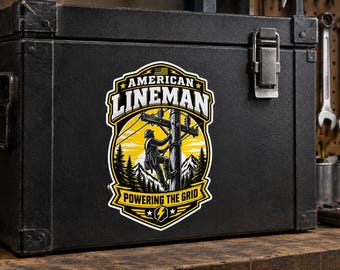 Autocollant « American Lineman », autocollant en vinyle « Powering the Grid » pour les travailleurs des services publics