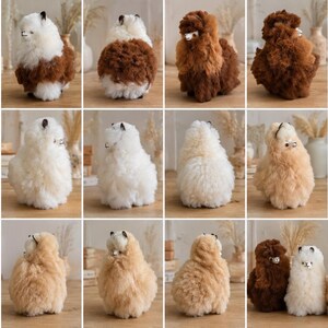 Alpaca Fur Llama Stuffed Animal 1 unit, Handmade Peruvian Llama Toy, Authentic Gift Decor image 3