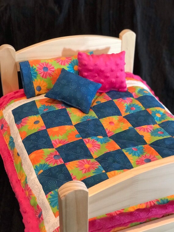 Floral Doll Quilt Sets Made For American Girl Dolla Or Other Fits Ikea Or Similar Beds Kirsten Samantha Pollys Quilts Rox 1 Per Price