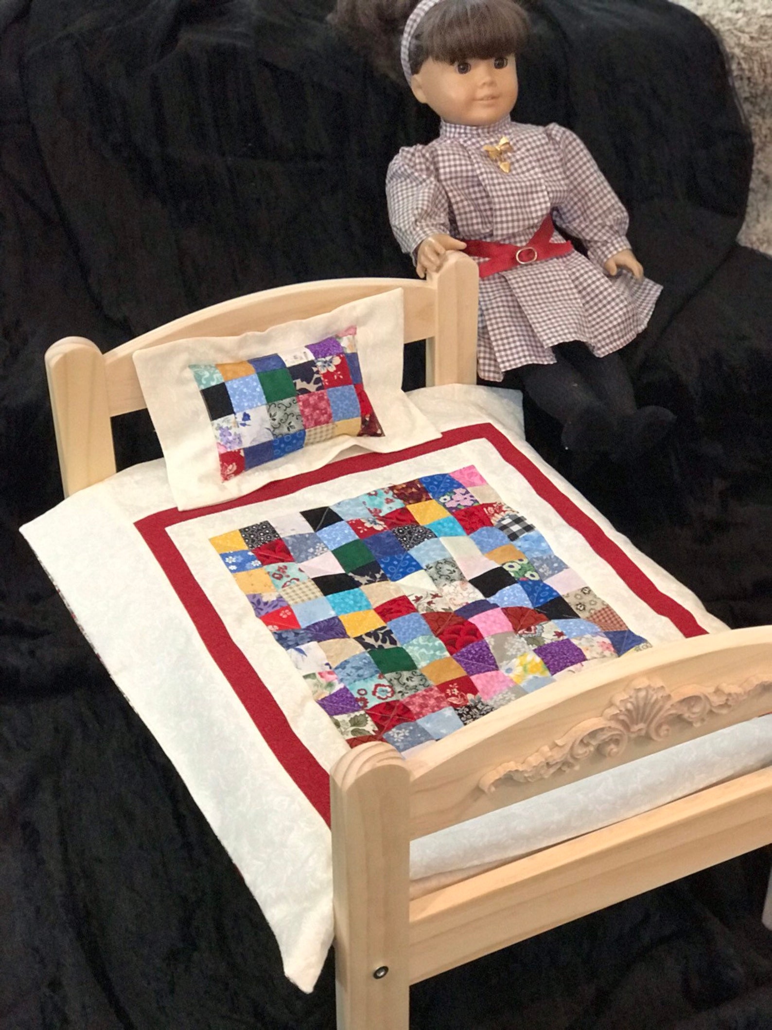 Red Patchwork Quilt Mini AmishStyle Pioneer for American Etsy