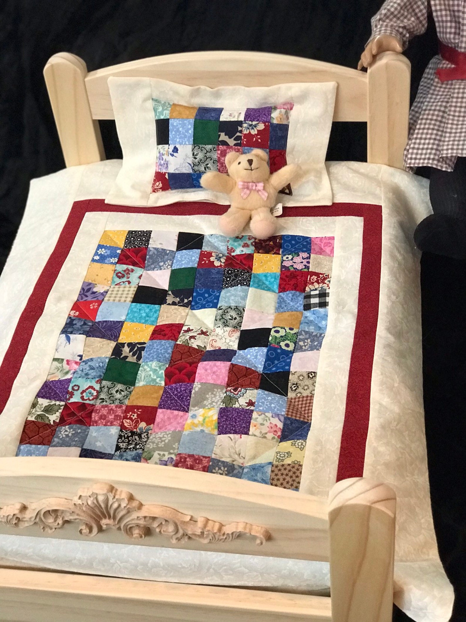 Red Patchwork Quilt Mini AmishStyle Pioneer for American Etsy