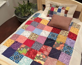 Vintage-inspired NEW Farmhouse Doll Quilt *Made For American Girl Dolls 18” Polly’s Quilts Rox NEW