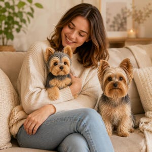 Anpassad Yorkshire terrier plysch från foto, personligt hundgosedjur, realistisk husdjursreplika, Yorkshire terrier-minne, minnesgåva till husdjur