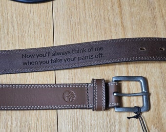 Think of me | engraved  belt | Valentine's day gift | funny adult gift