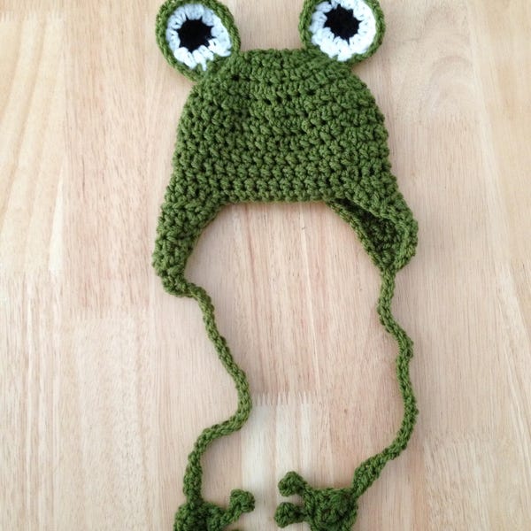 Frog hat any size baby-adult