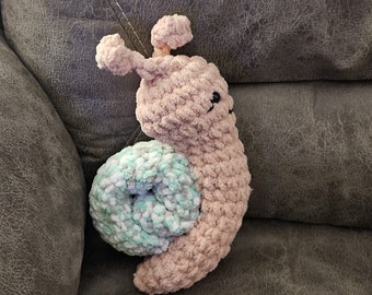 Premade Crochet Snail / crochet toy/ snail/ kids/ ready to ship