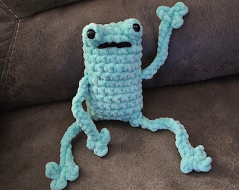 Premade Crochet frog toy | frog | wobbly legged frog