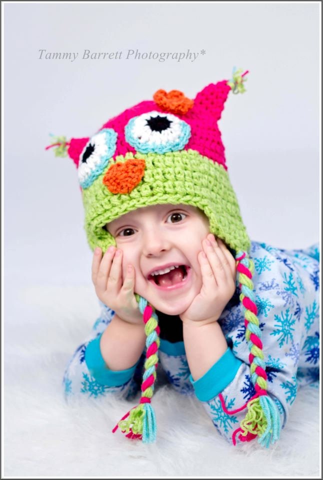 Crochet owl hat any size