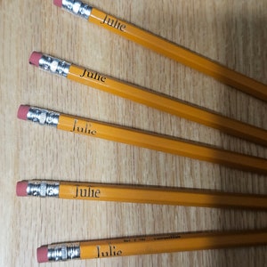Personalized pencils, custom, name engraved school pencil