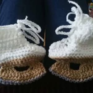 VERKAUF | Hockey/Kunst Schlittschuhe Booties | Baby Schlittschuhe | Baby-Dusche-Geschenk | Neugeborenen Booties, Neutral Baby Geschenk | Schätzchen