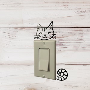 Cat Light Switch Decal | Kids bedroom decor| cat lover |