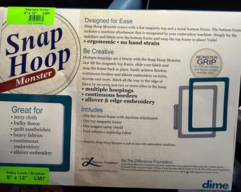Monster magnetic Snap hoop 8x12 new never used.