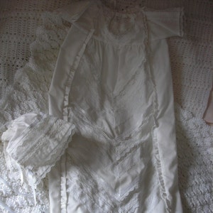 Christening gown French heirloom lace style bodice READY TO SHIP in Stock image 3