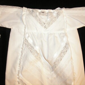 Christening gown French heirloom lace style bodice READY TO SHIP in Stock image 2