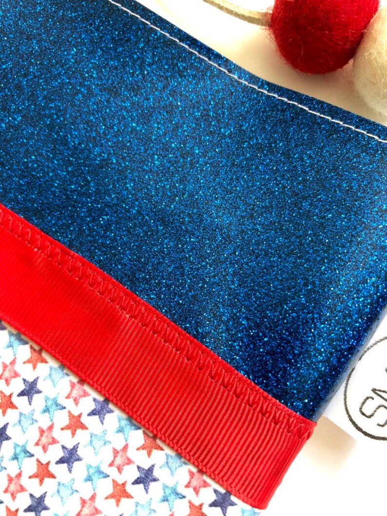 July 4th Glitter Toddler Cross Body Purse, Star Bag, Stripes Purse, Fashion, Gift, Birthday Present, Fashionista, Glitter, Glitter Purse image 2