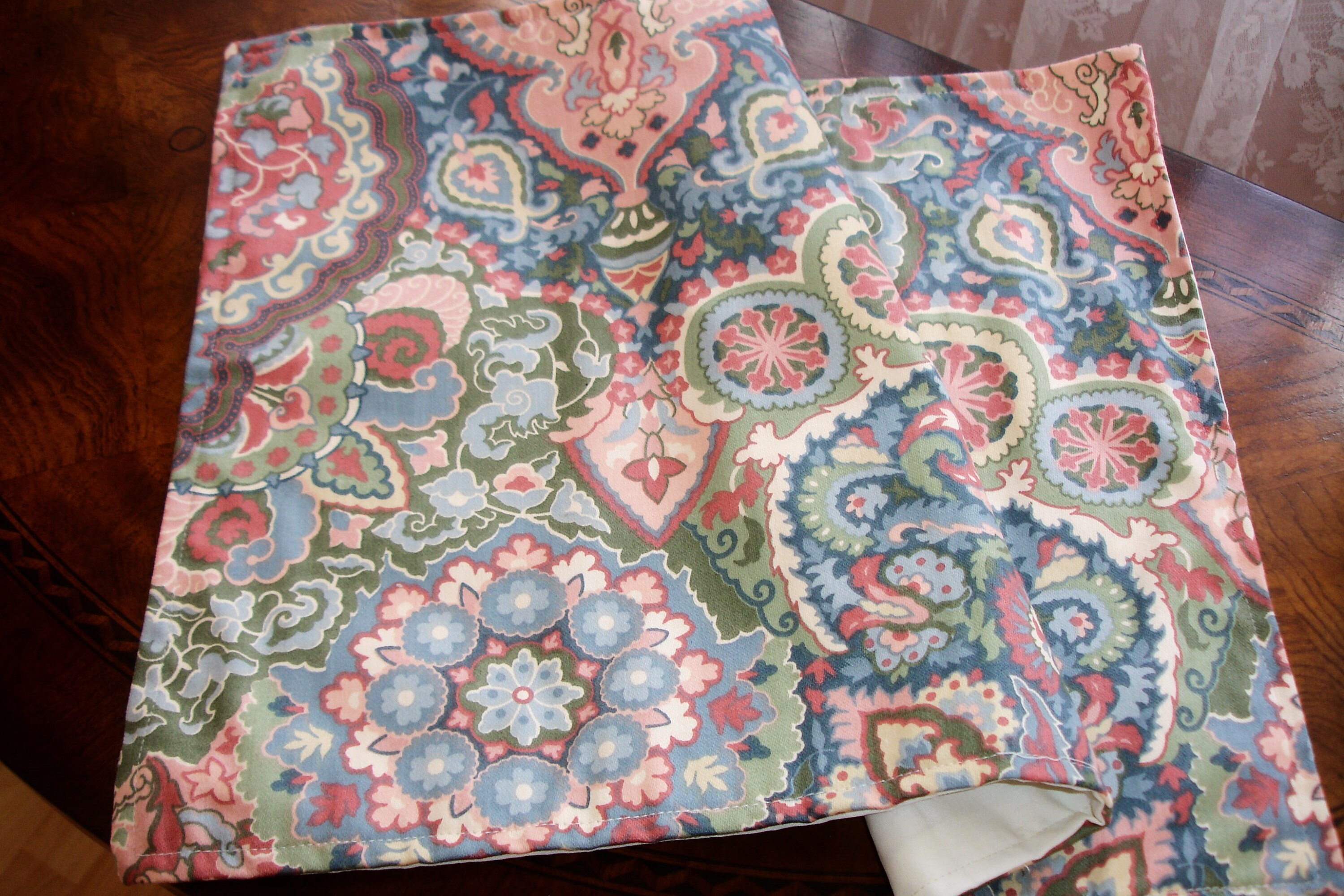 Doily Fabric Doily Paisley Print Oblong Small Runner Etsy