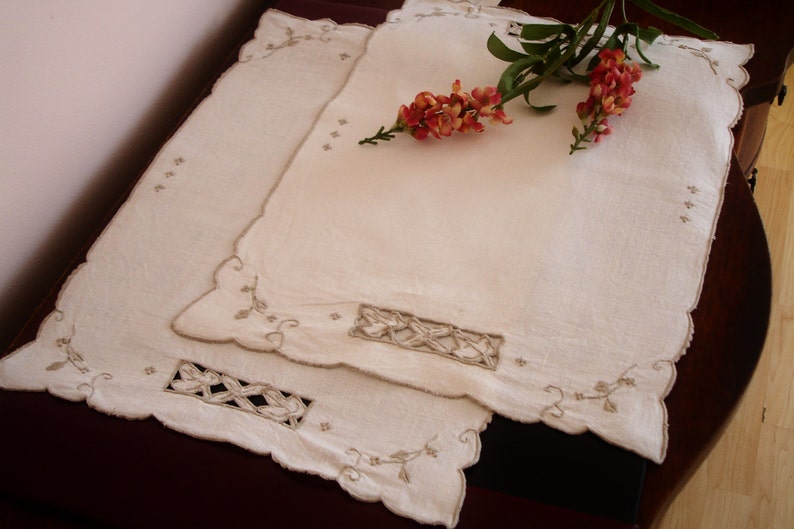 Madeira Tray Liners, Placemats, Set of Two, Portugual Linens, European