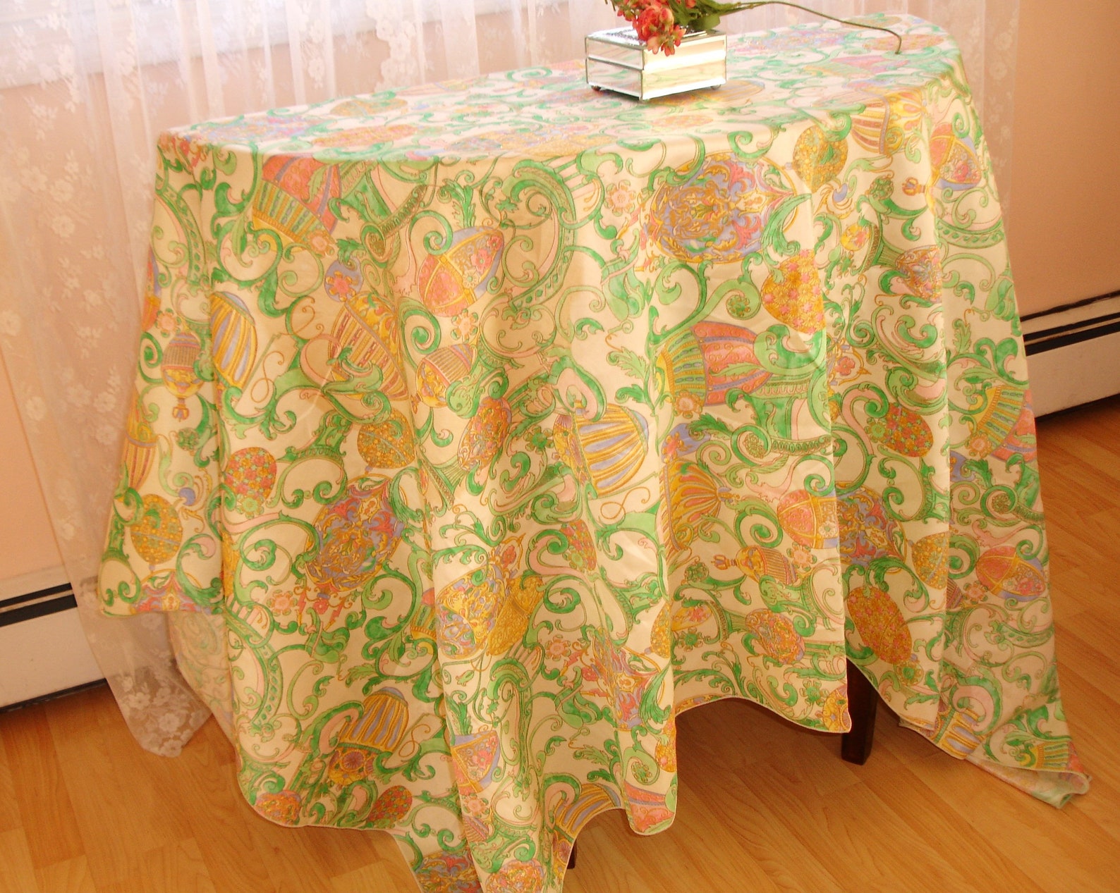 Easter Tablecloth Easter Linens Oblong Vintage Easter Etsy