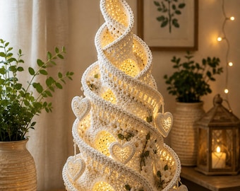 Christmas Tree Crochet Pattern, Ruffled Layered Tree Amigurumi PDF, Holiday Decor Tutorial, Intermediate, Instant Download