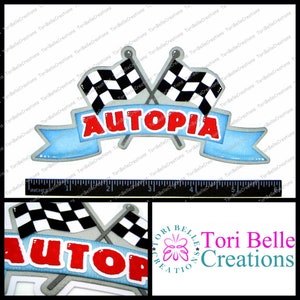 Scrapbook Pages  Die Cut Paper Piecing Premade Scrapbooking Embellishment Scrapbook Title Diecut ~ land Autopia