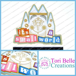 Scrapbook Pages  Die Cut Paper Piecing Premade Scrapbooking Embellishment Scrapbook Title Diecut ~ It&#39;s a Small World