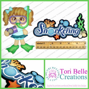 Scrapbook Pages Die Cut Paper Piecing Premade Scrapbooking Embellishment Scrapbook Title Diecut ~ Snorkeling