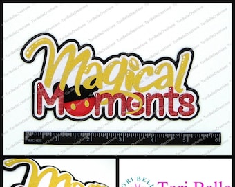 Magical Moments Scrapbook Title: Handmade Paper Piecing Die Cut, Scrapbook Page Embellishment