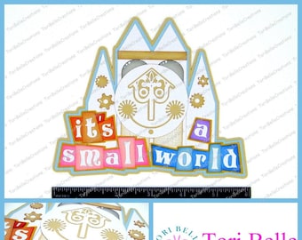 Scrapbook Pages  Die Cut Paper Piecing Premade Scrapbooking Embellishment Scrapbook Title Diecut ~ It&#39;s a Small World