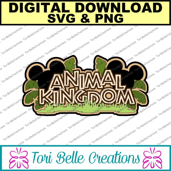 Digital SVG Cut File  Die Cut SVG Scrapbook Title Digital Cutting File for Scrapbook Pages .svg ~ Animal Kingdom Title