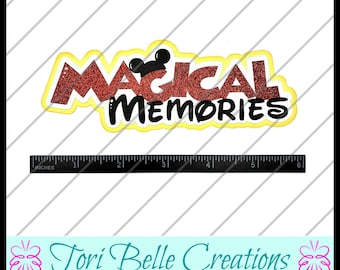 Magical Memories Scrapbook Title: Handmade Paper Piecing Die Cut, Scrapbook Page Embellishment