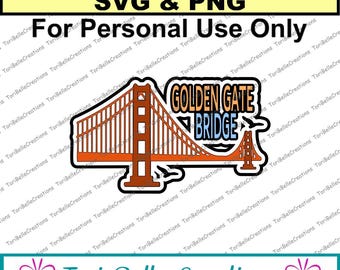 Golden Gate Bridge Title: Layered SVG Cut File for Scrapbooking (Digital Download)