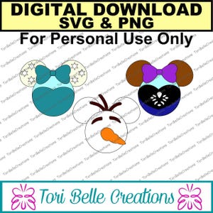 Digital SVG Cut File  Die Cut SVG Scrapbook Title Digital Cutting File for Scrapbook Pages .svg ~ Frozen Elsa Anna Olaf Mickey Heads SVG
