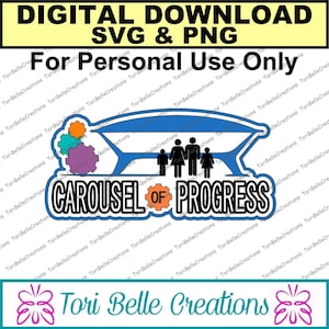 Digital SVG Cut File Die Cut SVG Scrapbook Titolo File di taglio digitale per pagine Scrapbook .svg ~ Carousel of Progress Title
