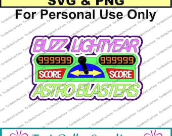 Buzz Lightyear Astro Blasters Titel: Layered SVG Cut File för Scrapbooking (Digital Nedladdning)