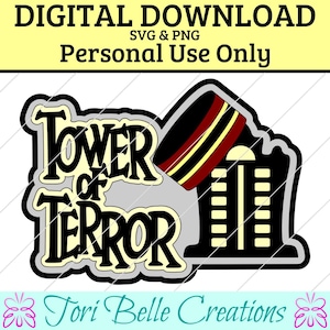 Tower of Terror Title: Layered SVG Cut File for Scrapbooking (Digital Download)
